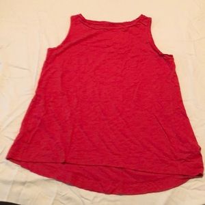 Dark pink high neck cotton tank